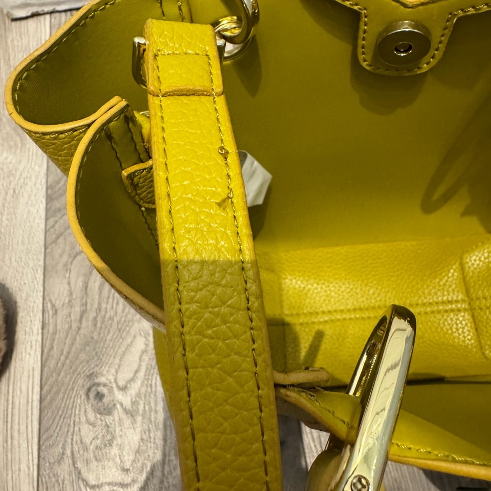 Steve Madden Mustard Tote with Floral Accent - Picture 5 of 9